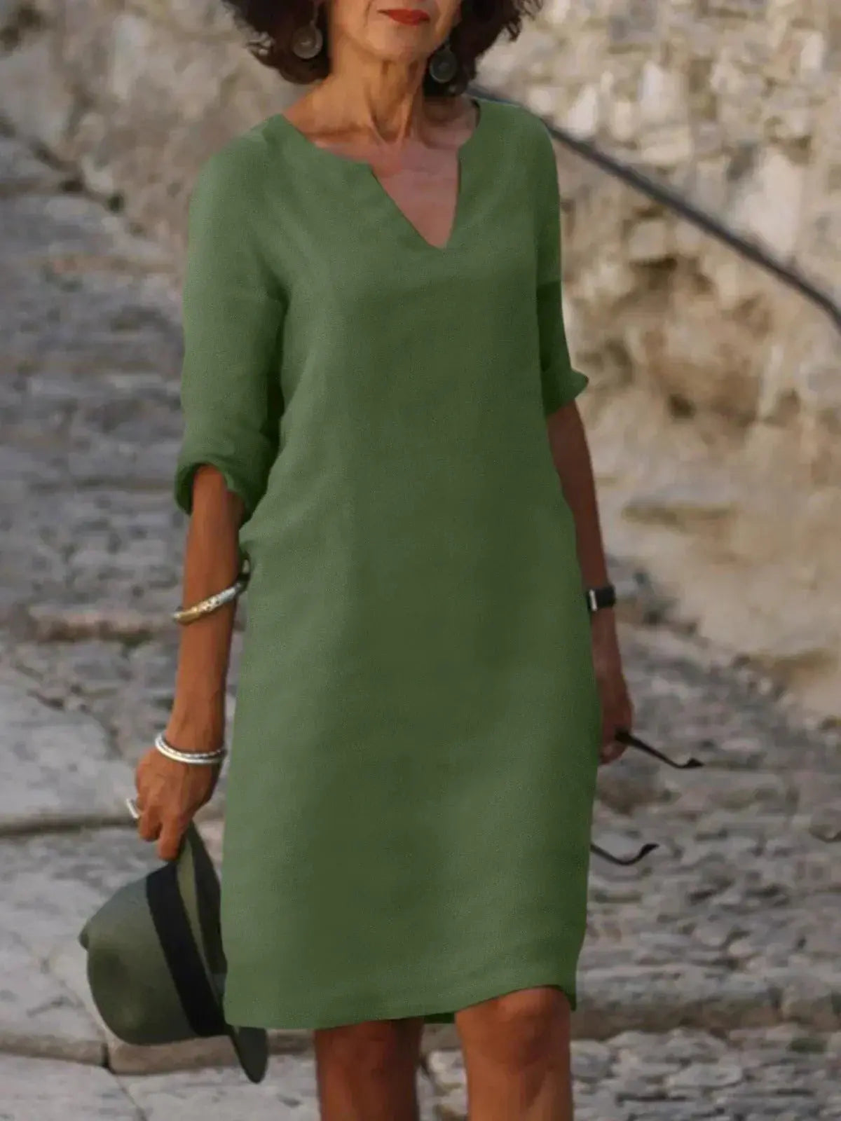 Rinalvo™ | Elegant Dress with V-Neck Rinalvo™